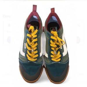 Vans Men's Green and Yellow Sneakers